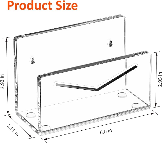 FUCDTEFC Acrylic Mail Holder, Mail Organizer Wall Mounted Clear File Letter Organizer, Vertical Envelope Mail Holder for Desk, Lightweight Countertop Bill Sorter Invoice Stand for Home Office School | Vertical, Envelope, Lightweight, Countertop, Bill H...