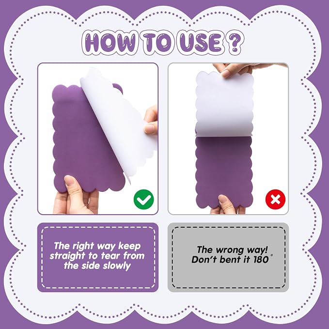 Eaasty 8 Pack Scalloped Aesthetic Sticky Notes Bulk Purple Colors Cute Wavy Self Sticky Note Pads 4" x 6" Blank Note Pads for Back to School Office Supplies 240 Sheets