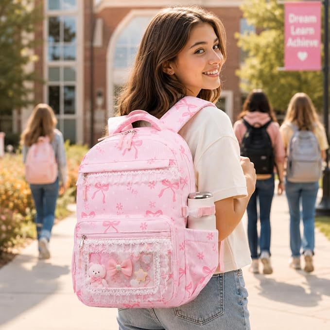LEDAOU Backpack for Girls School Bag Kids Bookbag Teen Backpack Set Daypack with Lunch Bag and Pencil Case | Kids