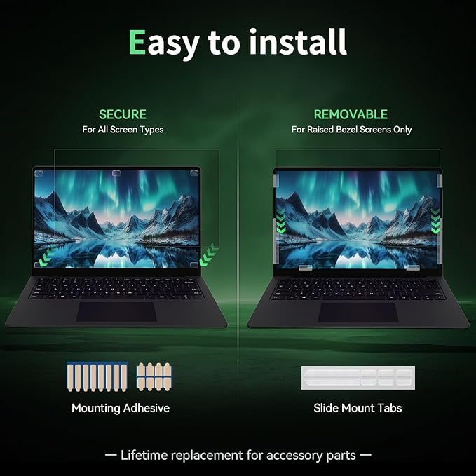 Laptop Privacy Screen 16 Inch, Laptop Screen Privacy Shield 16:9 Aspect Ratio Anti-Glare Blue Light Computer Monitor Protector,Removable 16in Filter for Lenovo HP Dell Acer Asus Thinkpad Envy Xps
