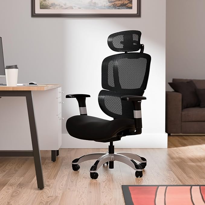 STAPLES Ergonomic Task Chair, Mesh, Ergonomic, Lumbar Support, Swivel, Black