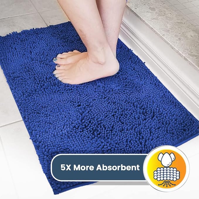 Muddy Mat® | Super Absorbent Door Mat Indoor, Microfiber Quick Dry Chenille Entryway Rug, Non-Slip Front Door Mat, Indoor Mats for Entryway, Machine Washable Pet Rug, Periwinkle 16" x 24"