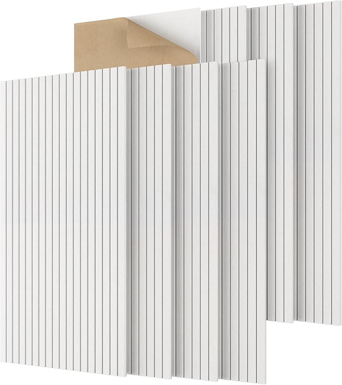 TONOR 8 Pack Large Acoustic Panels,47.2" X 23.6" X 0.35" Acoustical Wall Panel, Self-Adhesive Sound Proof Panels, Decorative Soundproof Wall Panels for Echo Absorption for Home Studio Office, White