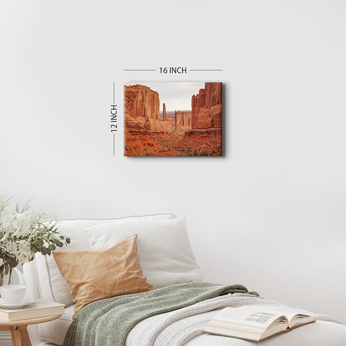 Nature Grand Canyon Wall Art National Park Pictures Wall Decor Living Room Orange Mountain Rock Photograph Painting Canvas Prints Western Art Modern Artwork for Bedroom Office Home Decoration 12x16"