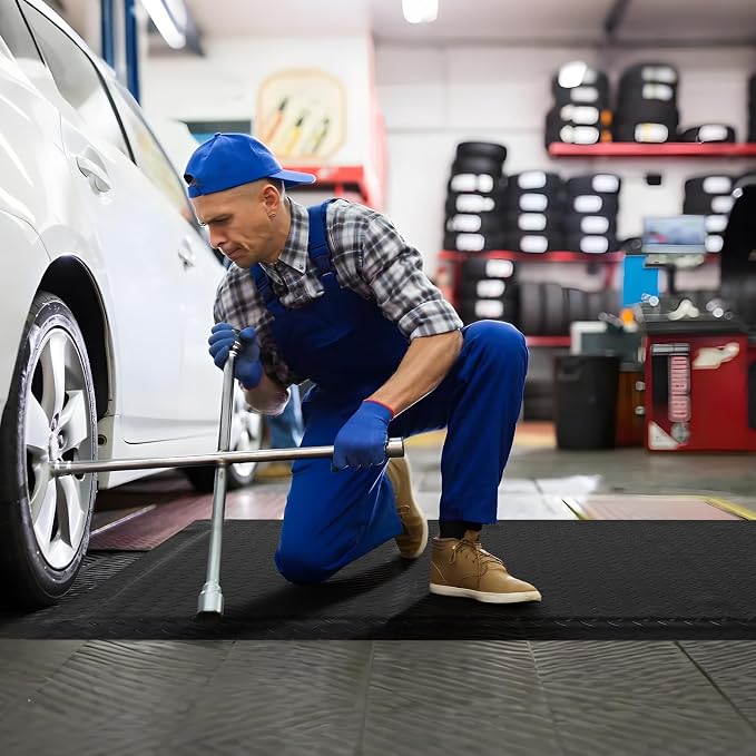 Anti Fatigue Mats Industrial 3' x 7' 15/16" Thick Ergonomic Standing Mat Commercial Kitchen Mat Heavy Duty Diamond Plate Shop Floor Mats Helps Relieve Back and Leg Soreness