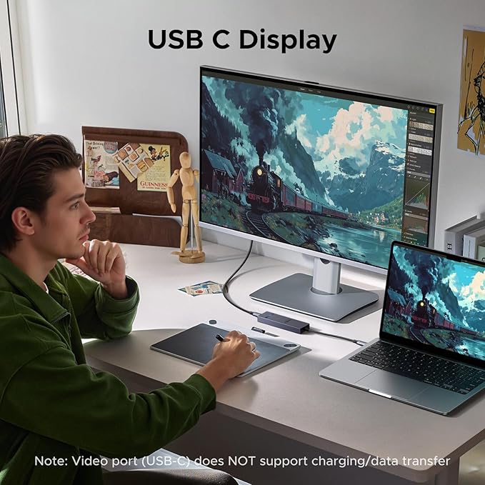 UGREEN Revodok USB-C Hub 4K@60Hz Video Adapter 10Gbps 2×USB-A 3.2 + 2×USB-C 3.2 100W PD, USB Hub Splitter Compatible with Portable Monitor, MacBook Pro/Air, iPad Pro, Steam Deck, Dell XPS
