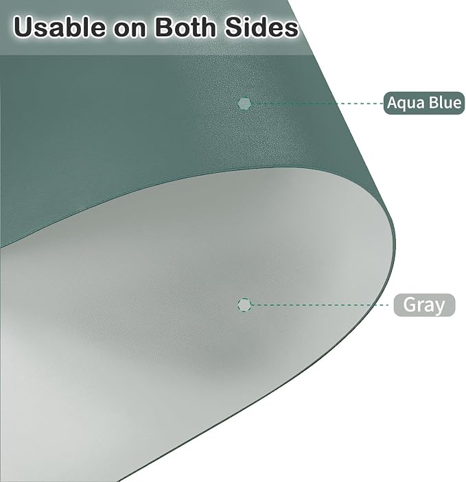 Night Stand Cover for Top - Small Table Cover Used for Bedside Table Waterproof and Easy to Clean Good Flatness Nightstand Protector Top (Aqua Blue+Gray 15.75x23.6)