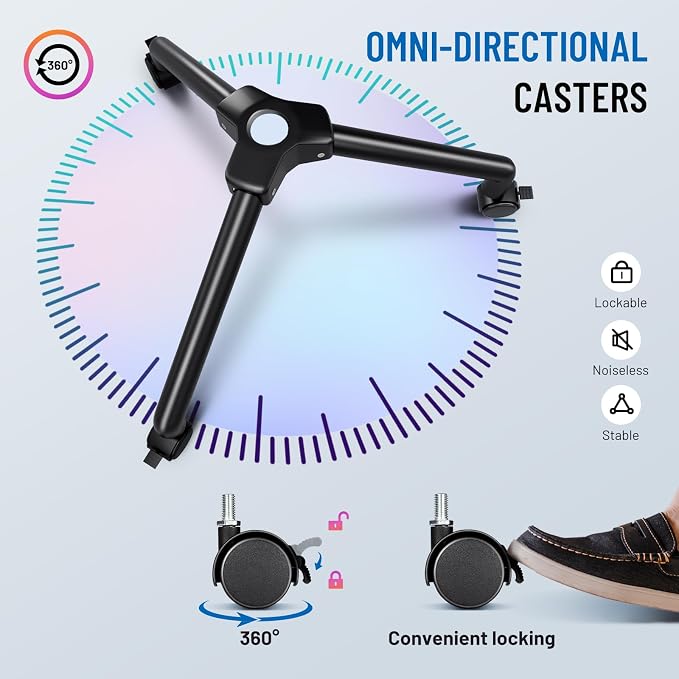 CAHAYA Projector Tripod Stand Adjustable: Height 29 to 65in Projector with Casters Universal Laptop Stand Portable Multifunctional DJ Rack Stand for Outdoor Movies Computer Book DJ Equipment CY0332