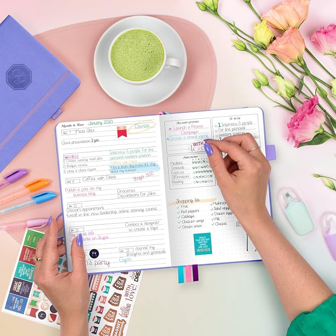 GoGirl Planner and Organizer for Women – Compact Size Weekly Planner, Goals Journal & Agenda to Improve Time Management, Productivity & Live Happier. Undated – Start Anytime, Lasts 1 Year – Lavender