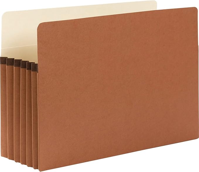 Smead File Pocket, Straight-Cut Tab, 5-1/4" Expansion, Legal Size, Redrope, 10 per Box (74234)
