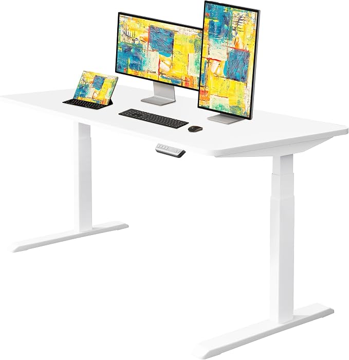 Fromann Dual Motor Standing Desk Frame 3 Stage Legs Electric Heavy Duty Sit Stand up Height Adjustable Desk Base for Home and Office