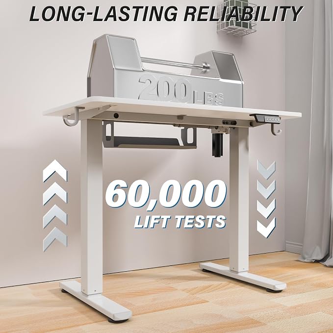 Kingant Standing Desk Height Adjustable Small Electric Stand Up Desks [32 x 24 Inch] - Ergonomic Sit Stand Desk Rising Desks for Home Office Computer Desk Stand Desk Workstation with Cable Management