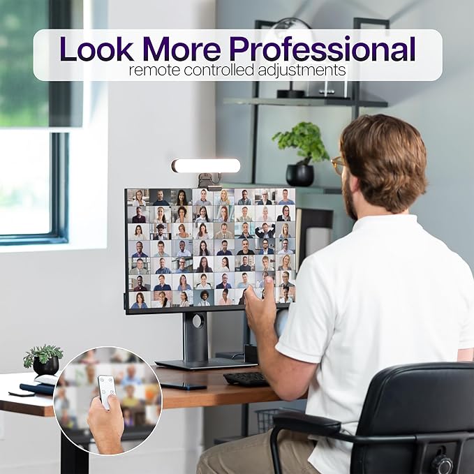 Life Finds Webcam Light for Streaming on Monitor or Laptop, Freestanding Video Conference Lighting, Black, LF-WL1