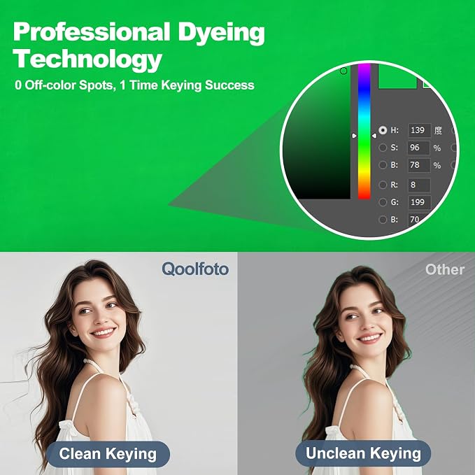 Green Screen Backdrop, 8.5×10FT Photography Chromakey Greenscreen Background Sheet for Zoom Meeting, Polyester Fabric Cloth Curtain for Photo Video Studio, Party, Live Streaming, Photoshoot