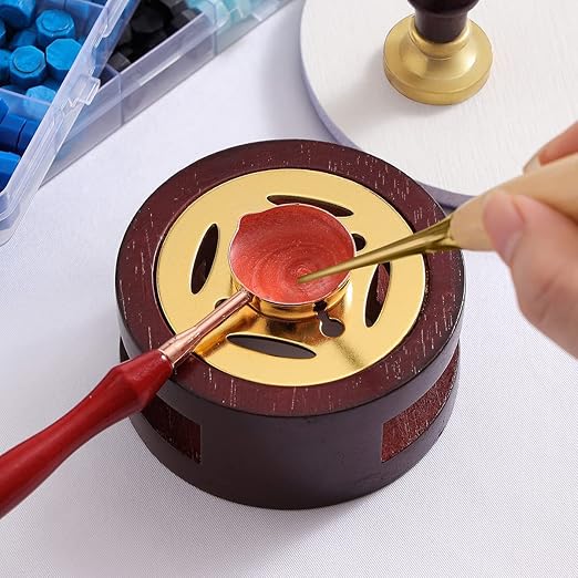 Wax Seal Kit - 624Pc Stamp Kit with 24 Colors, Wax Seal Spoon, Tea Candles, Warmer, Pen