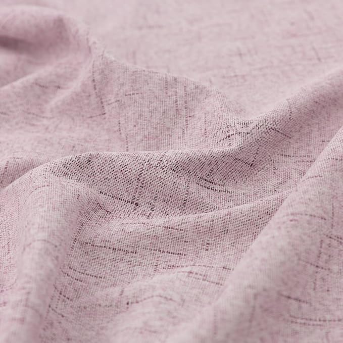 KOUFALL Light Pink Blackout Curtains for Girls Room, Linen Short Nursery Curtains for Baby Girl, Wide 52 x 45 Inch Long