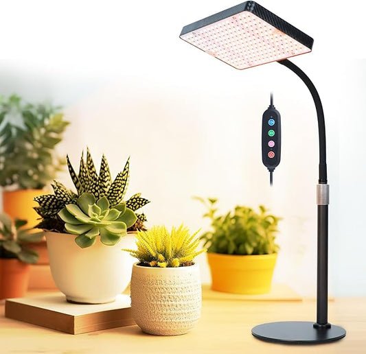 FECiDA 2026 Desk Grow Lights for Indoor Plants, Full Spectrum Tabletop Grow Lights for Seed Starting, Seedlings, Bonsai, 5 Modes 4/8/12/16/20 Hr Timer, 25 Watt Bright Enough, 16"-24" Height Adjustable