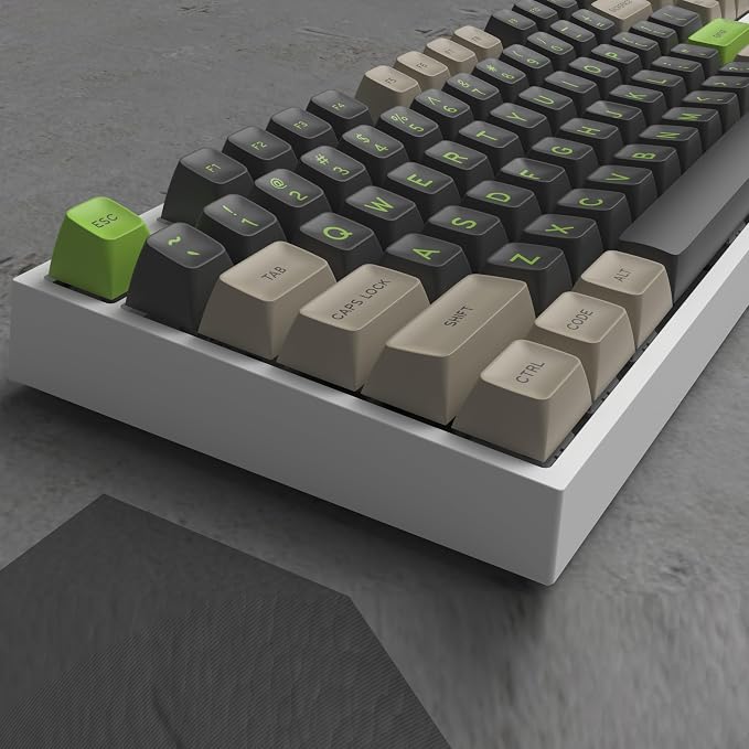 Guffercty kred SA Profile PBT Keycaps,172 Set Double Shot Durable Keycaps for Custom Mechanical Keyboard Gamers Typists (Green Screen)