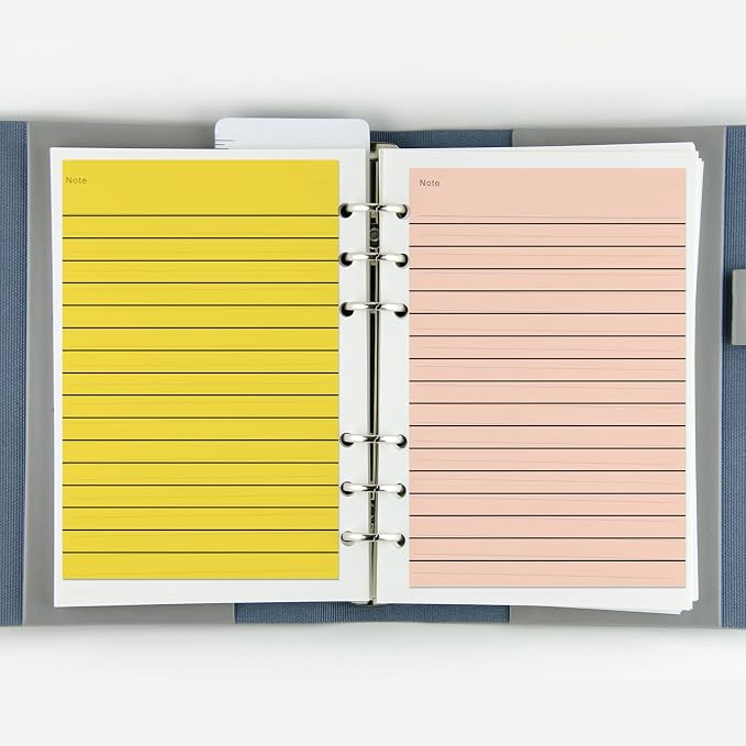 Yinder 6 Pack Colored Transparent Sticky Notes Translucent Clear Lined Self Sticky Notes, Back to School Gift Bible Tab for Planners, School Supplies Office, 30 Sheets/Pack, 4 x 6'' (Rainbow Color)