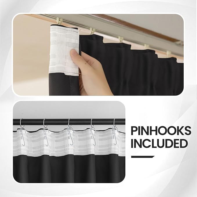 Floor to Ceiling Curtains for Wall Ceiling Mount Track, Blackout Privacy Room Divider for Ceiling Track System or Rod with Hooks, Room Separator Extra Wide, 100W x 120L, 1 Panel