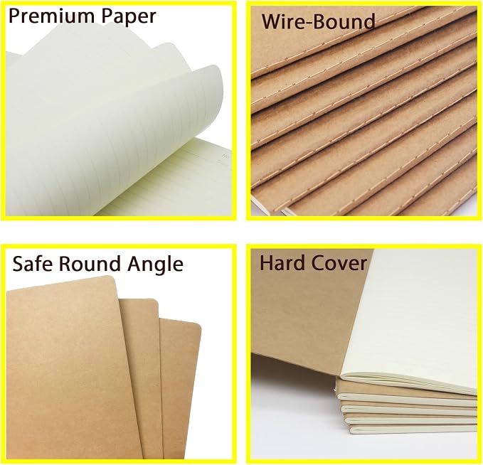 zmybcpack 12 Pack 8.5x11 inch Large Lined Notebook Journals Bulk, 32 sheets / 64 Pages, Sketchbook Composition Notebook Journals Subject Notebooks Planner for College Students Office