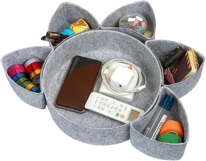 Felt Drawer Organizer, Storage Divider Bins, Desk Organization Tray | Soft Catchall Vanity Container, Drawer Storage Box for Office Gadgets Jewelry Accessories Home Bedroom Supplies