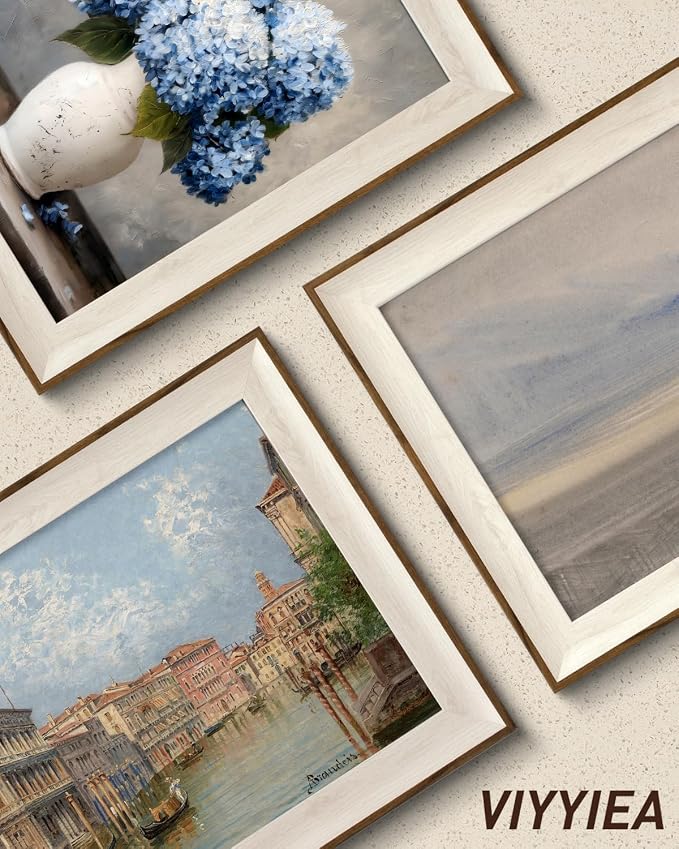 VIYYIEA Vintage Framed Wall Art for Living Room, Venice II Canvas Prints, Oil Painting Home Decor, Architecture Picture, Bathroom Wall Decor Gifts for Friends or Family - 16L x 12W