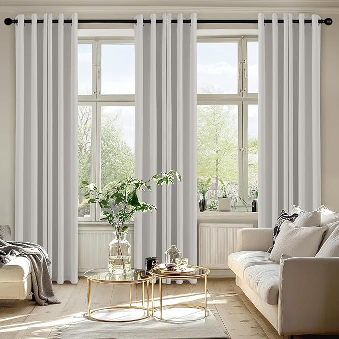 MIULEE Blackout Curtains for Bedroom Living Room 2 Panels, Thermal Insulated Room Darkening Drapes Grommet Noise Reducing Light Blocking Window Treatments 84 Inches Long 40x84 Inch Natural White