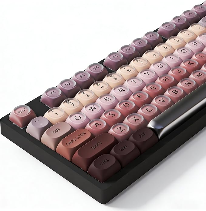 Fogruaden PBT Red Keycaps Set, HOA Profile Cute Custom Keycaps, Compatible with Cherry MX Switch 60% 65% 75% Mechanical Keyboards