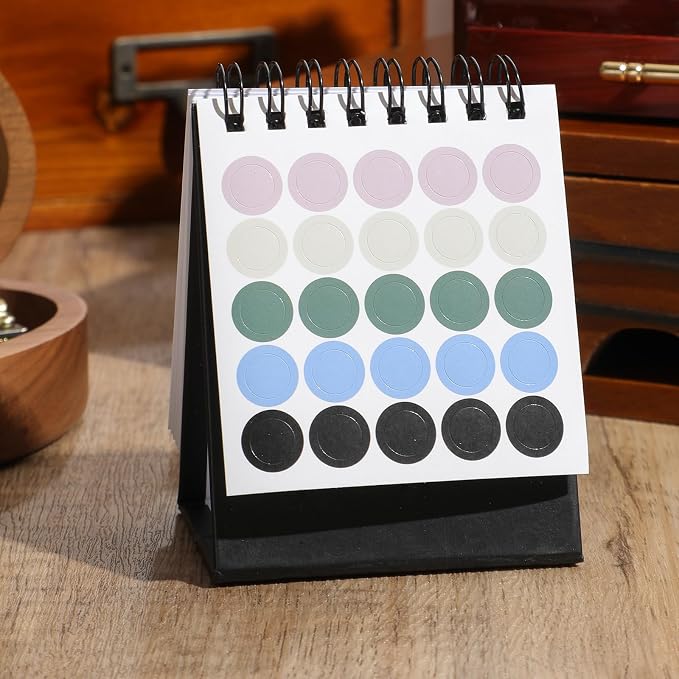 Mini Desk Calendar 2026-2027- Small Desktop Calendar January 2026 to June 2027 Mini Daily Schedule Thick Paper Twin-Wire Binding with Stickers for Home Office School (Black-white)