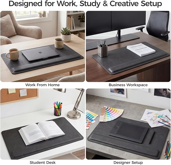 Magnetic Desk Mat System with Wrist Support 80×40cm, Premium Leather Desk Pad with Magnetic Accessories, Waterproof Non-Slip Desk Organizer for Office & Gaming