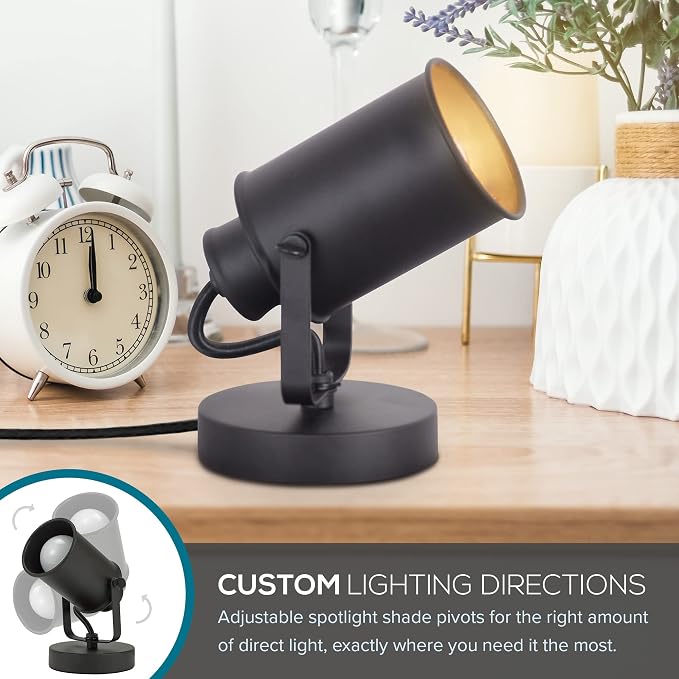 Catalina Lighting Modern Multipurpose Spotlight Desk or Wall Mount Accent Lamp, 6", Dark Bronze, Set of 2