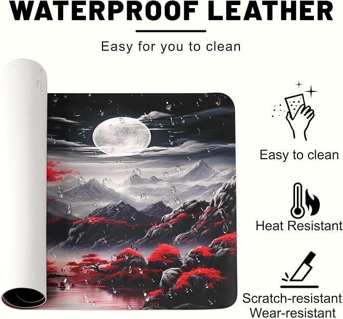 Leather Desk Mat, Desk Pad for Keyboard and Mouse Large Mouse Pads for Desk | Waterproof Desk Mat, Desk Matt for Desktop, Laptop Blotter, Keyboard Pad, Large Mouse Pad, Desk Essentials