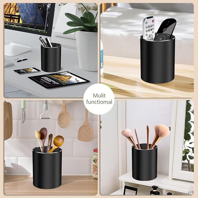 Pen holder, aluminum alloy waterproof pen holder, desktop simple and modern minimalist, multifunctional office supplies for families, kids and schools