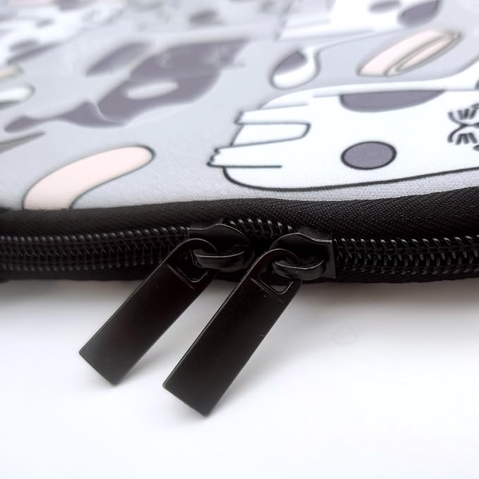 13-15 Inch Gray Cats Print Laptop Sleeve Case/Water-Resistant Neoprene Notebook Computer Pocket Tablet Briefcase Carrying Bag/Pouch Skin Cover for HP/Dell/Lenovo/Asus/Acer/Apple