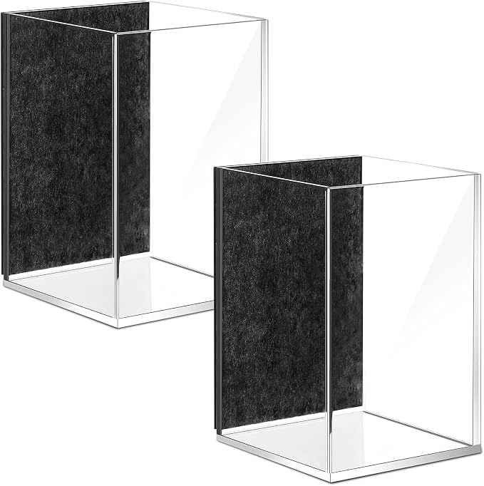 2 Pack Back to School Magnetic Pencil Holder, Non-slip Acrylic Magnetic Dry Erase Marker Holder, Clear Makeup Brush Cups, Pen Marker Organizer for Whiteboard Refrigerator Office Classroom