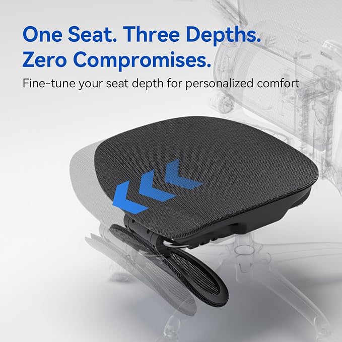 SIHOO B300 PRO Ergonomic Office Chair with Footrest, Adjustable Mesh Desk Chair with 4-Directional Lumbar & Height-Adjustable Backrest, 6D Armrests, Swivel Computer Chair for Long Hours, Black