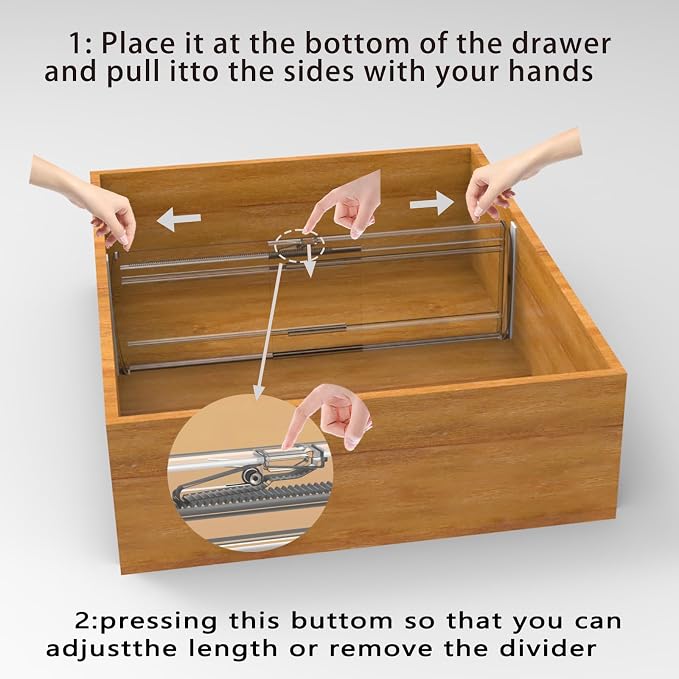 8 Pack Adjustable Drawer Dividers for Clothes,6" High Expandable From 12-20" Clear Drawer Organizers, PC Plastic Separators for Dresser/Bedroom/Bathroom/Kitchen/Office Storage