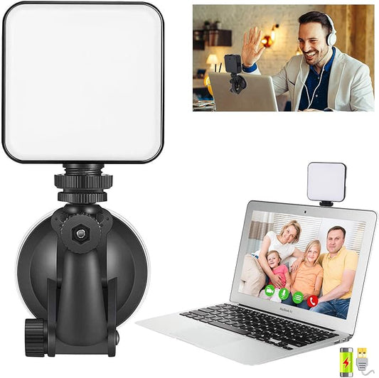 Video Conference Lighting Kit for Remote Working, Lighting for Video Conferencing, Zoom Calls, Broadcast, Live Streaming，Adjustable Video Light with 2020 Upgrade Suction Cup (Black)