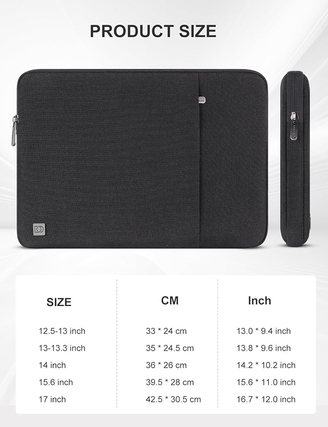 DOMISO Laptop Case Sleeve Cover Bag for 13 inch MacBook Air M5(2026) M4 M3 M2 M1,Fits 13" MacBook Neo A18,MacBook Pro M2/M1,Compatible with 13 inch HP Dell ASUS Lenovo Notebook,Black