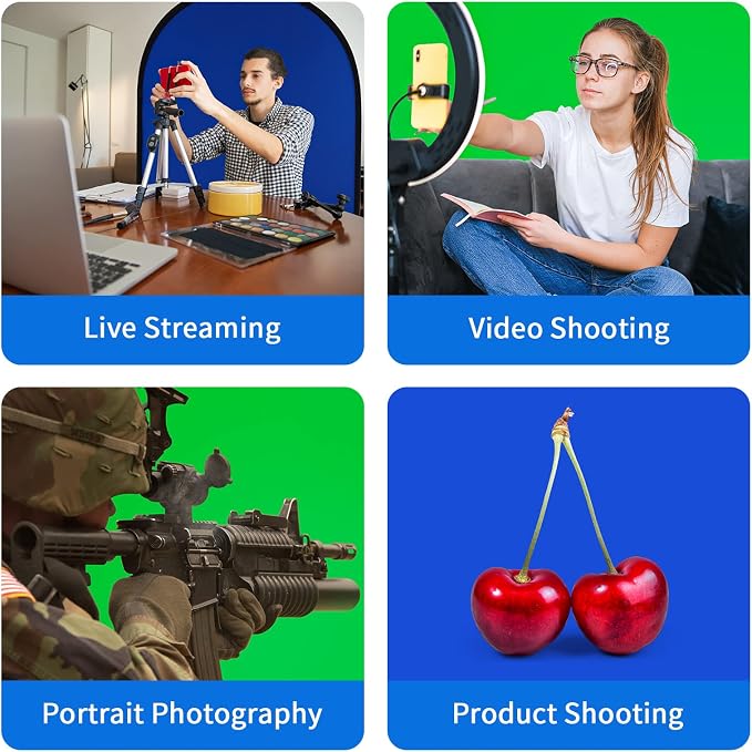 Selens 59x39.3 inches Green Screen Backdrop for Photography, 2-in-1 Collapsible Backdrop with Carry Bag for YouTube Videos Photo Studio Props
