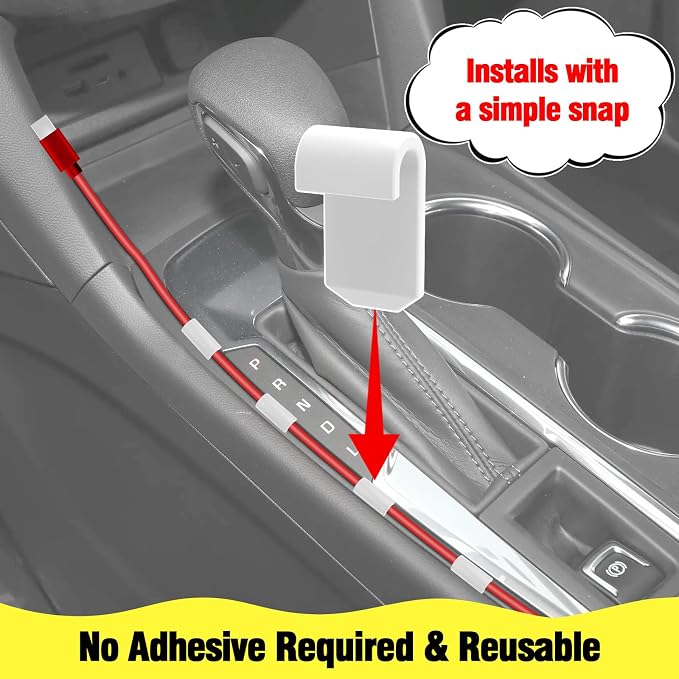 12 Pcs Car Trim Cable Clips, Car Cable Management Wire Organizer Cord-W(02) | Neatly Organize Cables for Vehicle Interior, Easy Installation, Ideal for Phone Chargers, Dash Cams and More