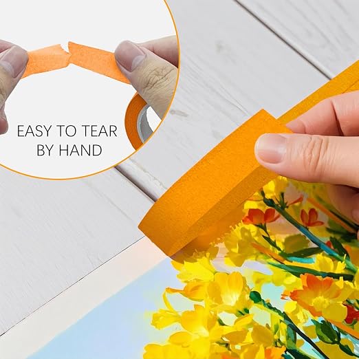 UMETDO 8PCS Colored Masking Tape - Orange Painters Tape, Tape for Kids Art Supplies, Great for Crafts, Labeling, DIY Decorative, 1/2 Inch Colored Tape Rolls- Tiny Size
