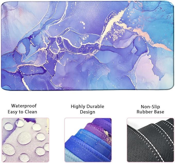 4-in-1 Large Mouse Pad, Keyboard Wrist Rest Pad & Wrist Support Mousepad Set, Extended Desk Pad Waterproof Desk Mat for Home Office Study Game
