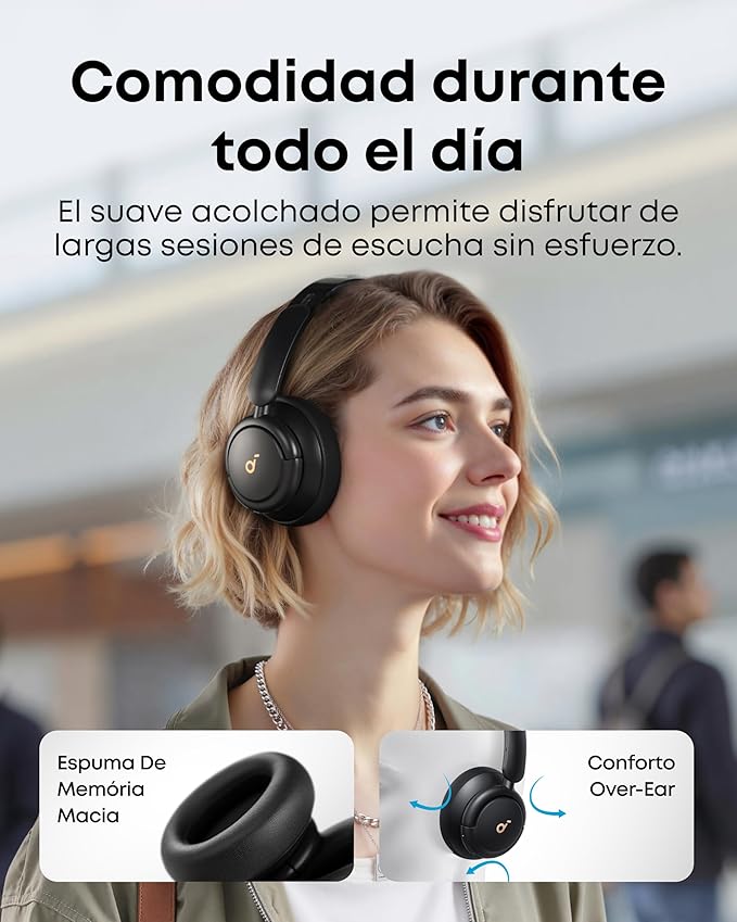 Soundcore by Anker Life Q30 Hybrid Active Noise Cancelling Headphones with Multiple Modes, Hi-Res Sound, Custom EQ via App, 40H Playtime, Comfortable Fit,Connect to 2 Devices (Renewed)
