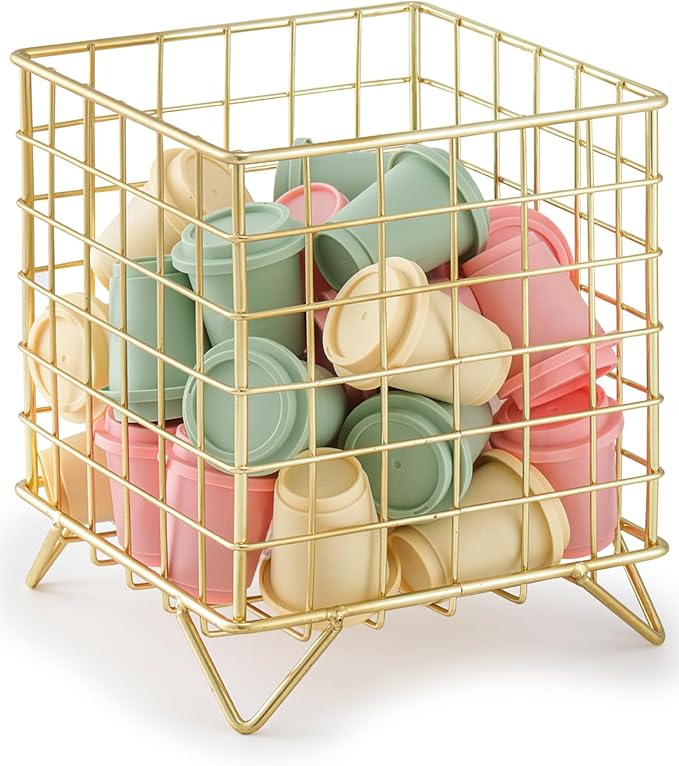 K Cup Holder, Coffee Pod Holder for Countertop, Gold, 5.3x5.3x6.3 Inch | Coffee Bar Organizer, K Cup Holders for Counter, Large Capacity Coffee Pods Organizer, for Kitchen Counter & Office Desktop