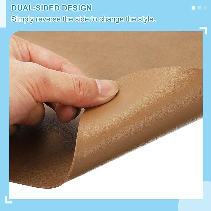 PATIKIL 35.4" x 17.7" Leather Desk Pad Protector, Large Dual-Sided Desk mat Waterproof PVC Leather Mouse Pad for Laptop Computer Writing Desk Table Gaming Home, Dark Brown
