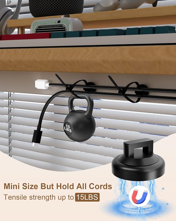 130 Pcs Magnetic Cable Zip Tie Mounts(30 Strong Neodymium Magnets & 100 Releasable Nylon Cable Ties)19 mm Multipurpose Wire Holder Management for Electrical Wiring Organization Supplies