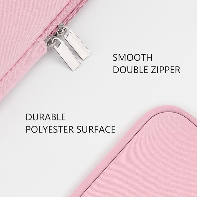 RAINYEAR 14 Inch Laptop Sleeve Case Protective Soft Padded Zipper Cover Carrying Computer Bag Compatible with 14" Notebook Chromebook Tablet Ultrabook (Light Pink)