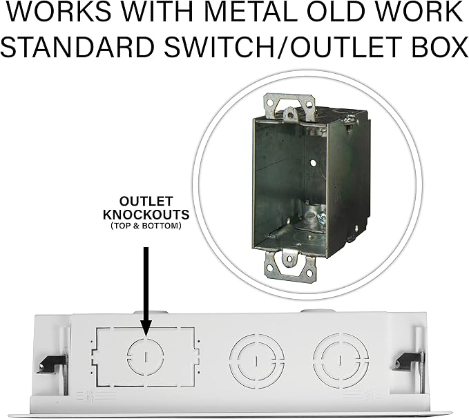 Legrand - OnQ Cable Management, In-Wall Media Box, Dual Purpose Structured Wiring Enclosure, TV Home Theater Recessed Storage Box, 9 Inch, white ENP0900-NA